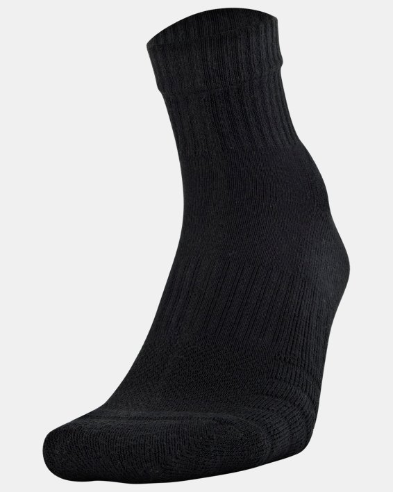 Youth UA Training Cotton Quarter – 6-Pack Socks, Black, pdpMainDesktop image number 3